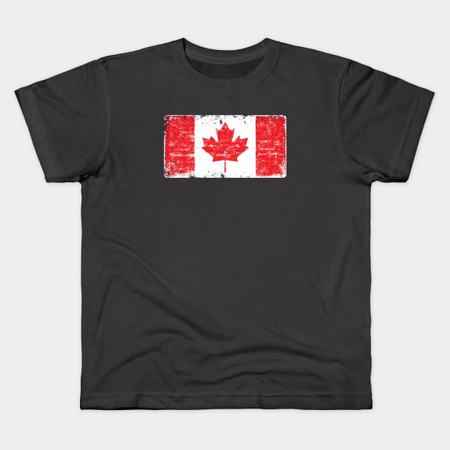 Grunge Canadian flag Kids T-Shirt by StefanAlfonso